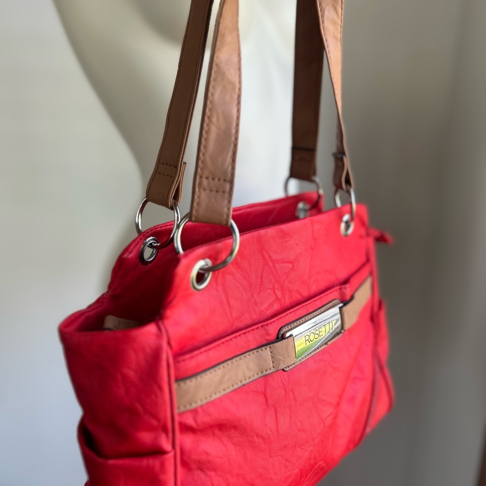 Rosetta Red and Tan Women's Bag shoulder